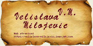 Velislava Milojević vizit kartica